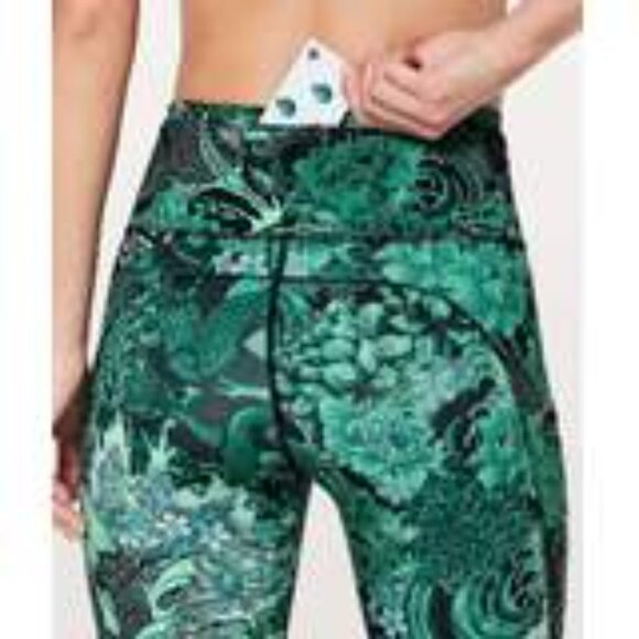 Lululemon Fast & Free Crop II Nulux 19" in Memoir Multi Green, size 4 - Picture 6 of 9